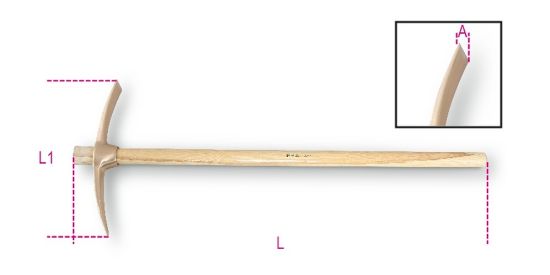 Afbeeldingen van BETA Vonkvrije pikhouweel 1703BA/P 1050MM