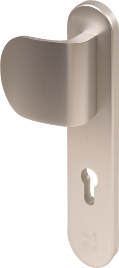 Afbeeldingen van OXLOC Veiligheidslangschild deurduwer + profielcilinder aluminium ovaal PC72