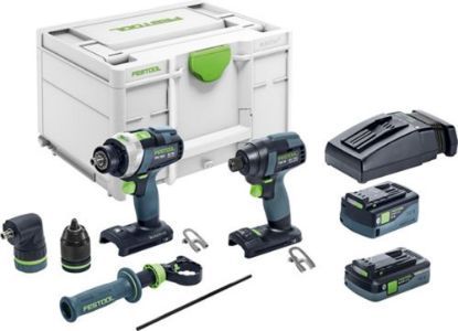 Afbeeldingen van FESTOOL Accu combiset TID18 5,0/4,0-Set TPC18 18V 4,0/5,0Ah inclusief accupack 4,0Ah en snellader