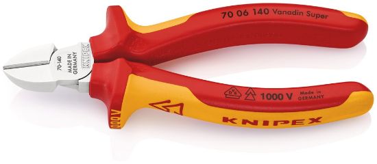 Afbeeldingen van KNIPEX Zijsnijtang VDE 7006140 DIN60900 140MM