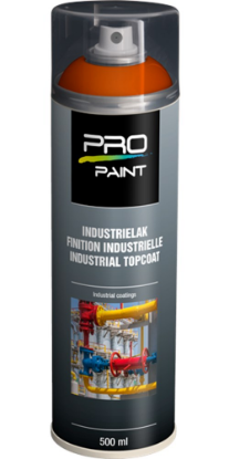 Afbeeldingen van PRO-PAINT Industrie lak / deklaag dieporanje RAL2011 HG 500ML