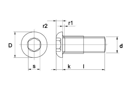 Afbeeldingen van Laagbolkopbout ISO7380 A2 M4X45MM
