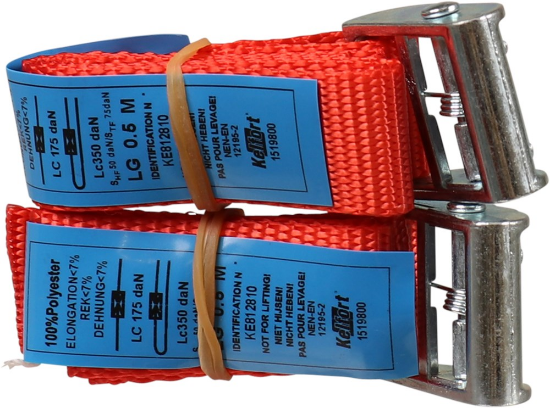 Afbeeldingen van KELFORT Spanband rood set 25MM 0,5M met klemgesp 2x