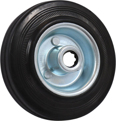 Afbeeldingen van KELFORT Wiel EV zwart rubber rollager en velg 125MM