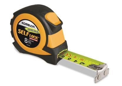 Afbeeldingen van KOMELON Rolmaat Self-Lock Evolution 8M 25MM ABS/rubber kast Hi-Viz band met magnetische eindhaak