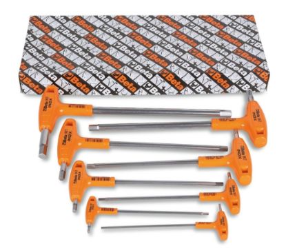 Afbeeldingen van BETA Haakse stiftsleutelset kracht handgreep RVS 96TINOX/S8 2,5-10MM 8x