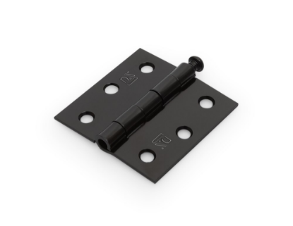 Afbeeldingen van DX Scharnier rechte hoeken + losse pen staal zwart 63X63MM