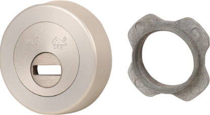 Afbeeldingen van OXLOC Veiligheidsrozet kerntrekbeveiliging + profielcilinder RVS BU rond 60MM