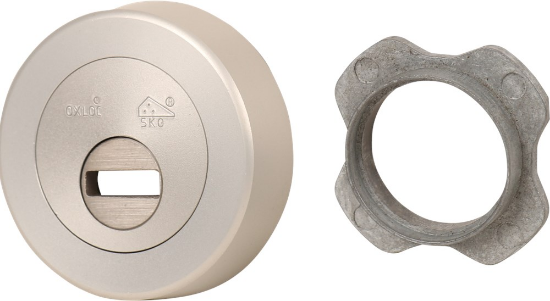Afbeeldingen van OXLOC Veiligheidsrozet kerntrekbeveiliging + profielcilinder RVS BU rond 60MM