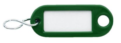 Afbeeldingen van DX Sleutellabel met ophangoog & S-haak kunststof groen