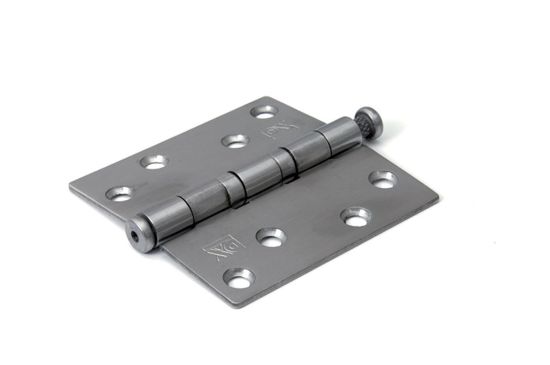 Afbeeldingen van DX Kogellagerscharnier rechte hoeken + pen RVS geborsteld 89X89MM