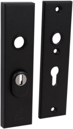 Afbeeldingen van OXLOC Veiligheidskortschild kerntrekbeveiliging + krukgat aluminium zwart PC55