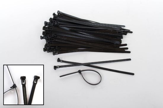 Afbeeldingen van Bundelbandjes hersluitbaar zwart 7,6X370MM 