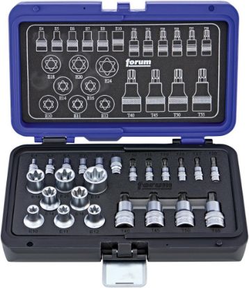 Afbeeldingen van FORUM Inzetstukkenset ¼"+½" TORX 24x