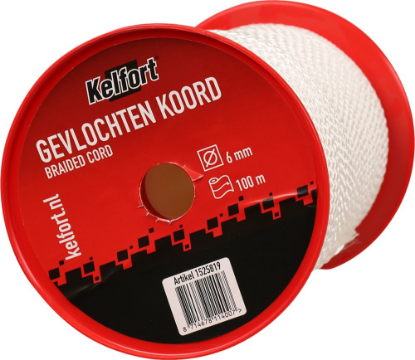 Afbeeldingen van KELFORT Koord gevlochten wit 6MM 100M