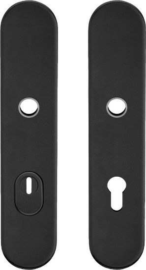 Afbeeldingen van OXLOC Veiligheidsbeslag kerntrekbeveiliging + profielcilinder zwart rond PC72