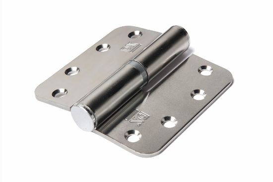 Afbeeldingen van DX Kogelstiftpaumelle links ronde hoeken met doorgezette knoop staal VZ 89X89MM