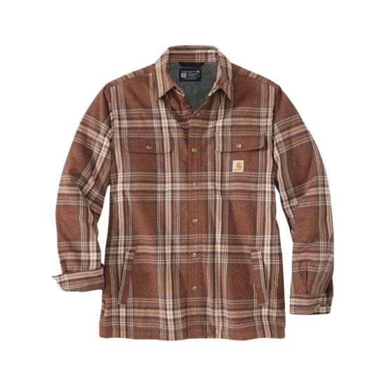 Afbeeldingen van CARHARTT Overhemd flannel sherpa geruit 105430 burnt sienna L