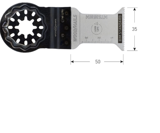 Afbeeldingen van ROTEC Invalzaagblad MTS35 BIM Starlock hout/spijkers 35X50MM 10x