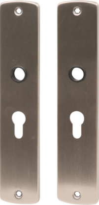 Afbeeldingen van OXLOC Langschild krukgat + profielcilinder renovatie RVS PC55