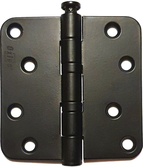 Afbeeldingen van OXLOC Kogellagerscharnier RVS zwart ronde hoeken 89X89MM
