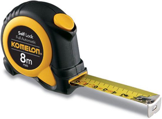 Afbeeldingen van KOMELON Rolmaat Self-Lock 8M 25MM staal/nylon gecoate band in ABS/rubber kast