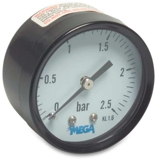 Afbeeldingen van PROFEC Manometer type droog zwart achteraansluiting ¼" 50MM buitendraad 0-10bar
