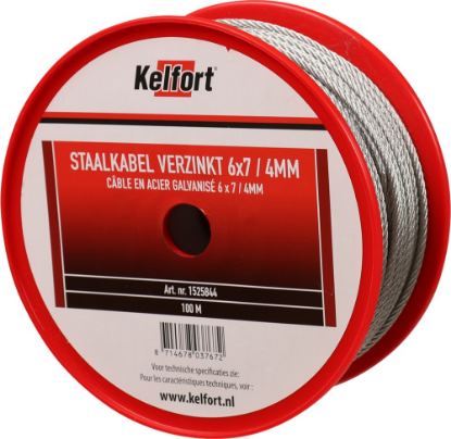 Afbeeldingen van KELFORT Staalkabel EV 6X7 4MM 100M