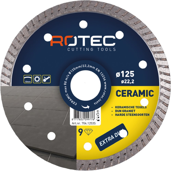 Afbeeldingen van ROTEC Diamantzaagblad CERAMIC 115X1,3X22,2MM
