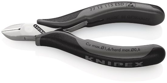 Afbeeldingen van KNIPEX Zijsnijtang elektro 7712115ESD DIN9654