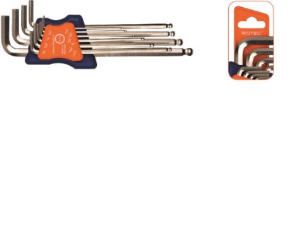 Afbeeldingen van ROTEC Inbussleutelset 10-delig inch lang kogelk. SW 1/16-⅜