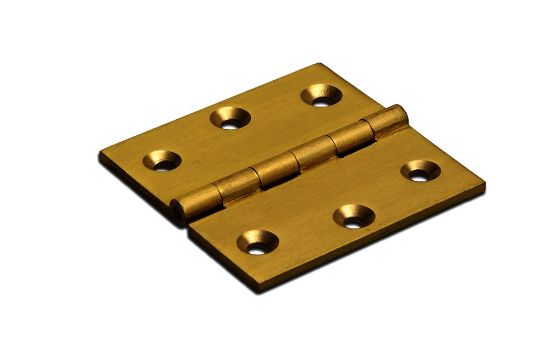 Afbeeldingen van Smalscharnier recht massief messing 50X50MM
