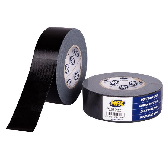 Afbeeldingen van HPX Ducttape 2200 zwart 48MM 50M
