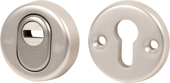 Afbeeldingen van OXLOC Veiligheidsrozet kerntrekbeveiliging + profielcilinder RVS rond 60MM