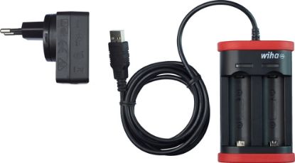 Afbeeldingen van WIHA Acculader met USB en eurostekker t.b.v. 18500 accu