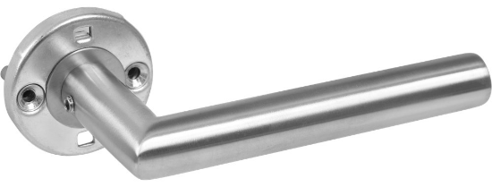 Afbeeldingen van OXLOC Deurkruk/knop + rozet L-model Tilburg RVS 37-47MM