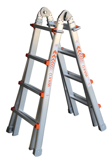 Afbeeldingen van WAKU Telescopische vouwladder 4X4 sporten 4,60M