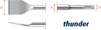 Afbeeldingen van ROTEC Spadebeitel SDS-Plus gebogen Thunder 50X250MM