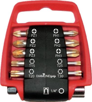 Afbeeldingen van ROTEC Bitclip PRO inclusief bithouder bits PH, PZ en T 11-delig DIAMOND