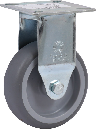 Afbeeldingen van KELFORT Bokwiel EV blauw/grijs rubber 75MM met glijlager 60kg