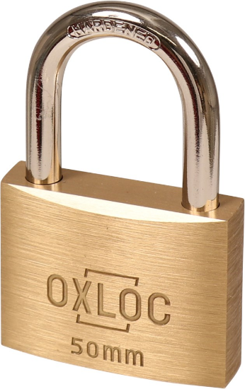 Afbeeldingen van OXLOC Cilinderhangslot EV messing laag 50MM KA5004
