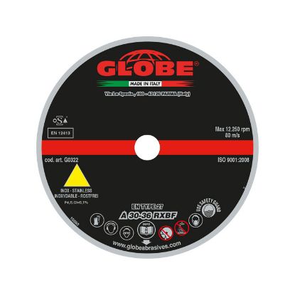 Afbeeldingen van GLOBE Afbraamschijf G0322 RVS A24-30-36-RX 125X6,5X22,2MM