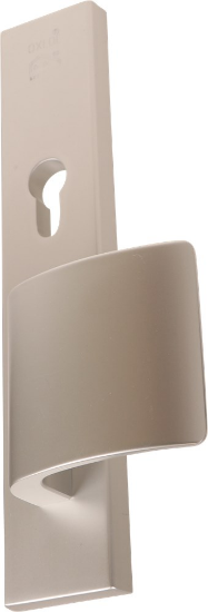 Afbeeldingen van OXLOC Veiligheidslangschild seniorenmodel deurduwer + profielcilinder aluminium recht PC72