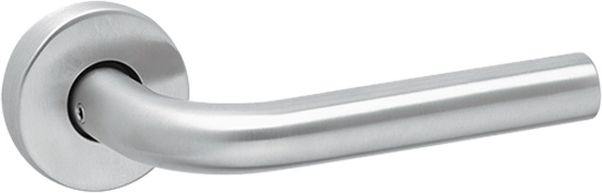 Afbeeldingen van OXLOC Deurkruk + rozet VH L-model Breda RVS ST 37-42MM