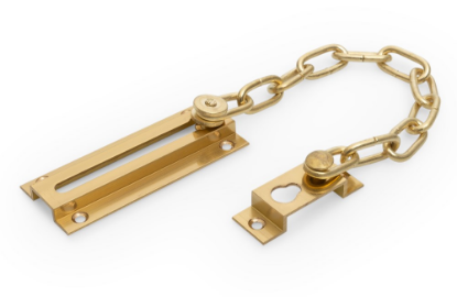 Afbeeldingen van Deurketting massief messing gepolijst