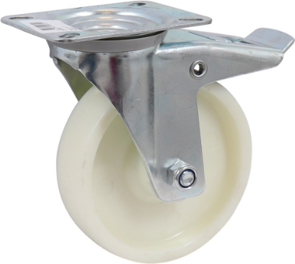 Afbeeldingen van KELFORT Zwenkwiel wit met rollager 125MM + rem