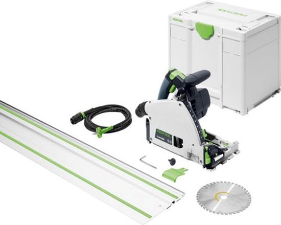 Afbeeldingen van FESTOOL Invalcirkelzaag TS 60 KEBQ-Plus-FS 168MM 1500W met geleiderail