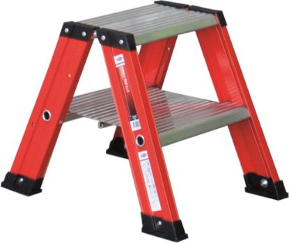 Afbeeldingen van KELFORT Dubbele trap MAGNUS aluminium/rood 0,5M