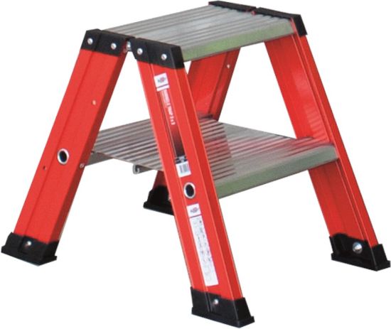 Afbeeldingen van KELFORT Dubbele trap MAGNUS aluminium/rood 0,5M
