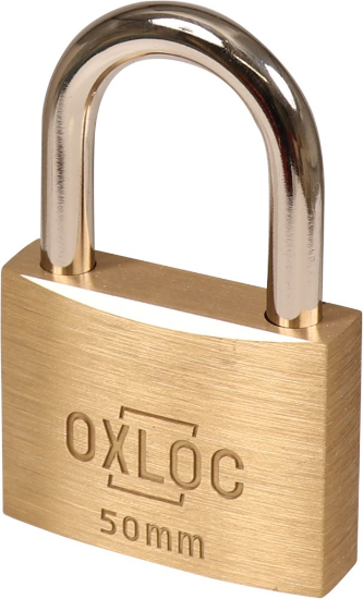 Afbeeldingen van OXLOC Cilinderhangslot EV messing laag 50MM KA5002